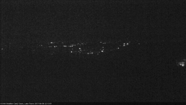 Lake Travis webcam, April 8, 2017 9:25 PM CT