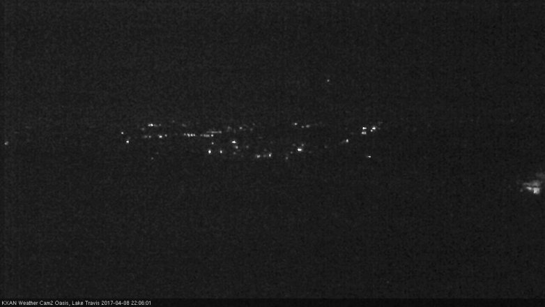 Lake Travis webcam, April 8, 2017 9:30 PM CT