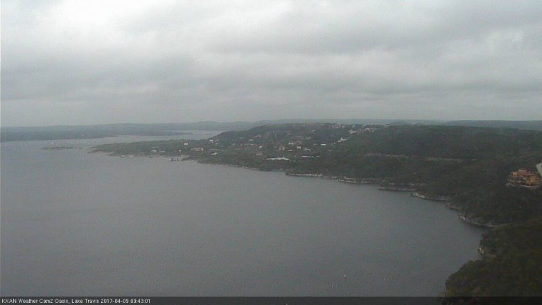 Lake Travis webcam, April 9, 2017 9:05 AM CT