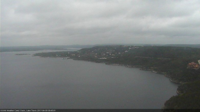 Lake Travis webcam, April 9, 2017 9:10 AM CT