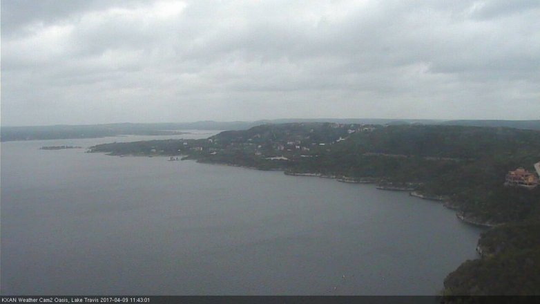Lake Travis webcam, April 9, 2017 11:05 AM CT