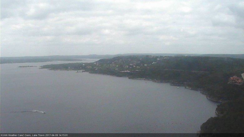 Lake Travis webcam, April 9, 2017 1:15 PM CT