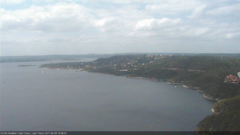 Lake Travis webcam, April 9, 2017 2:20 PM CT
