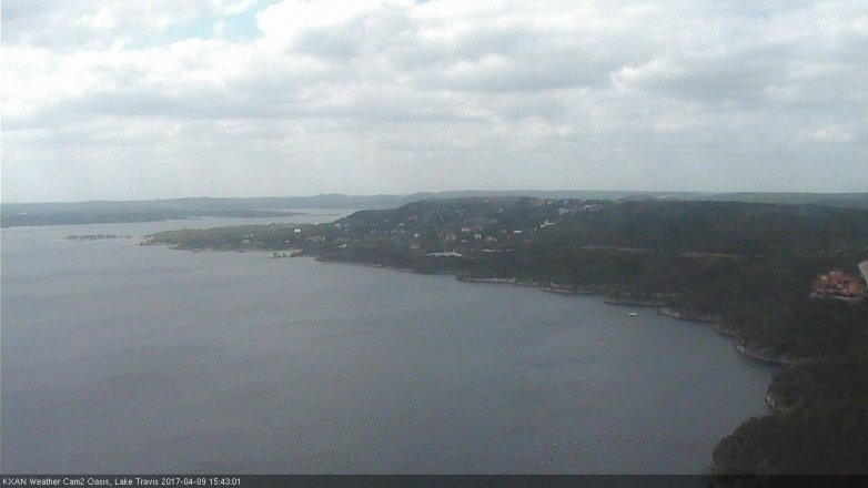 Lake Travis webcam, April 9, 2017 2:50 PM CT