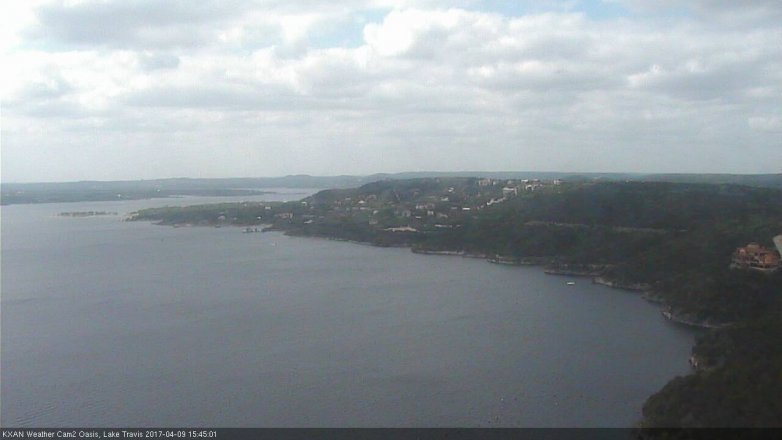 Lake Travis webcam, April 9, 2017 3:00 PM CT
