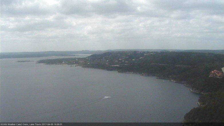 Lake Travis webcam, April 9, 2017 3:15 PM CT