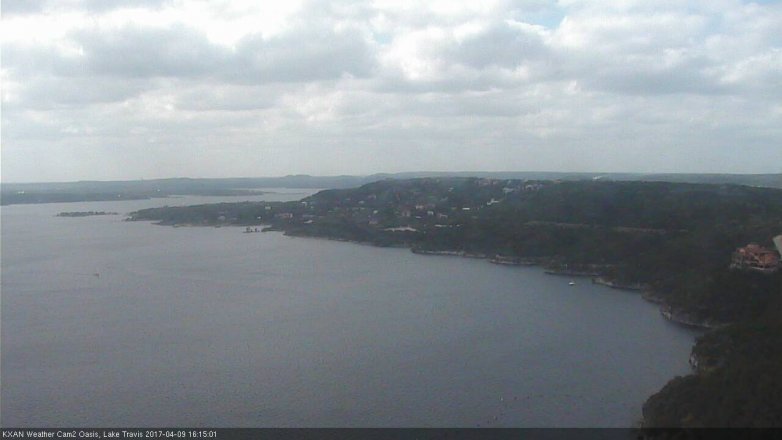Lake Travis webcam, April 9, 2017 3:35 PM CT