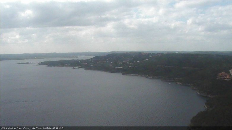 Lake Travis webcam, April 9, 2017 3:40 PM CT