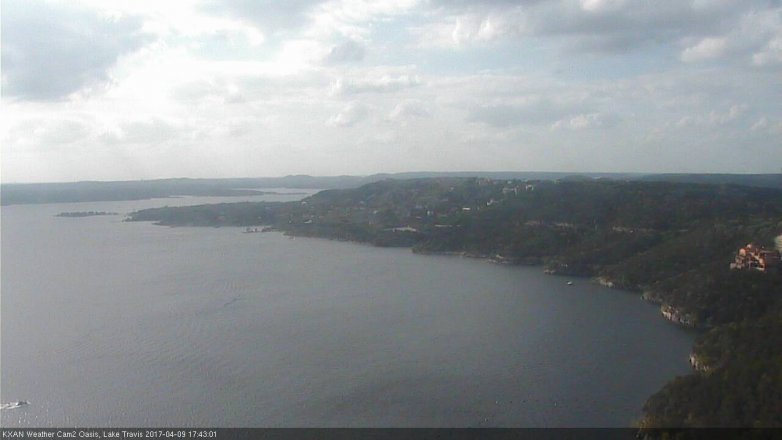 Lake Travis webcam, April 9, 2017 4:40 PM CT
