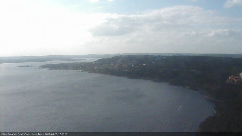 Lake Travis webcam, April 9, 2017 4:55 PM CT