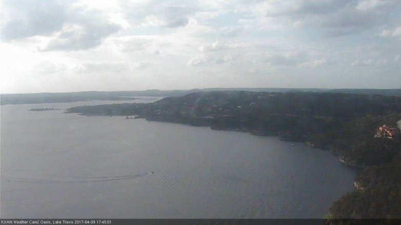 Lake Travis webcam, April 9, 2017 5:05 PM CT
