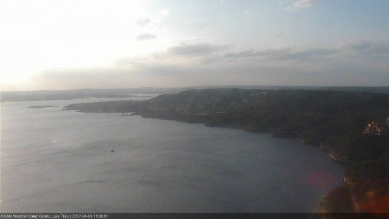 Lake Travis webcam, April 9, 2017 6:05 PM CT