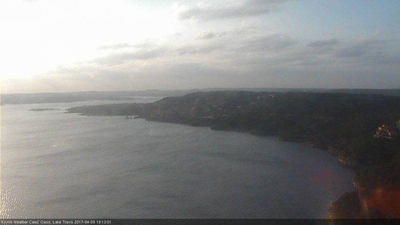 Lake Travis webcam, April 9, 2017 6:20 PM CT