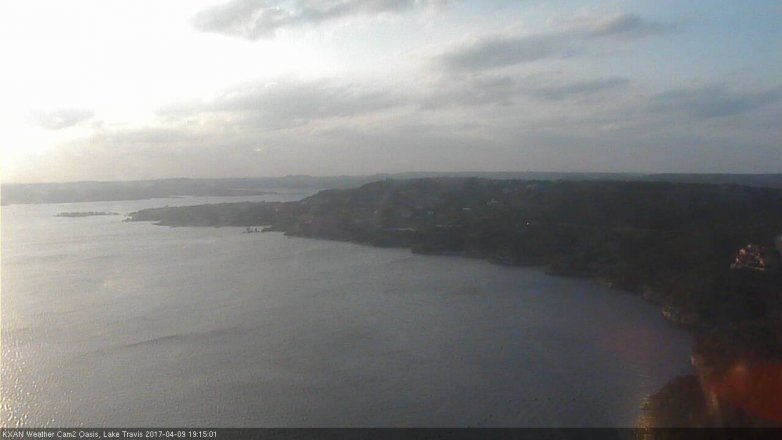 Lake Travis webcam, April 9, 2017 6:25 PM CT