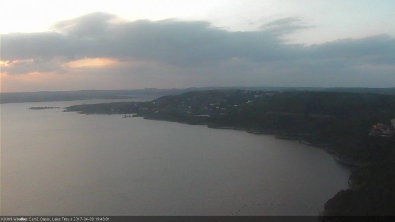 Lake Travis webcam, April 9, 2017 6:40 PM CT