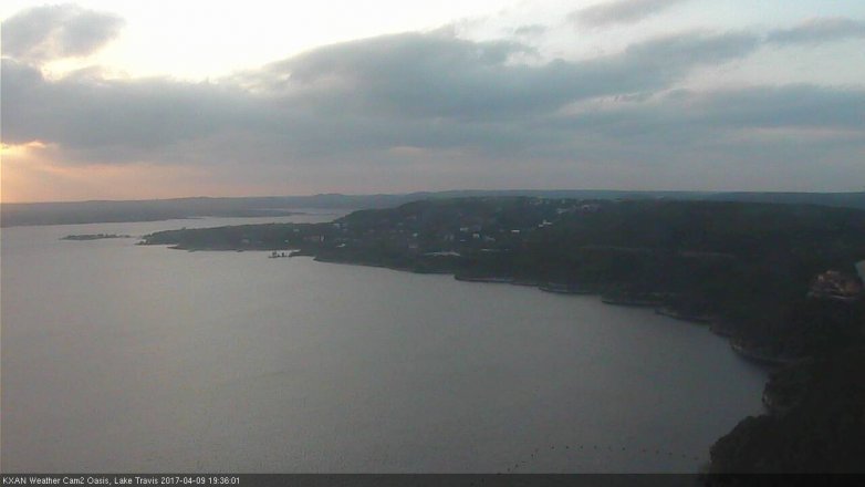 Lake Travis webcam, April 9, 2017 6:50 PM CT