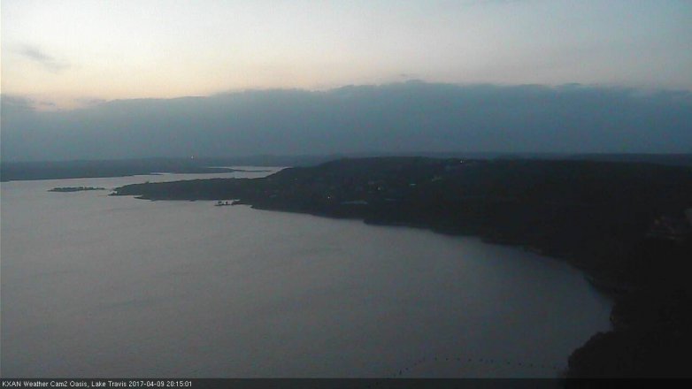 Lake Travis webcam, April 9, 2017 7:20 PM CT