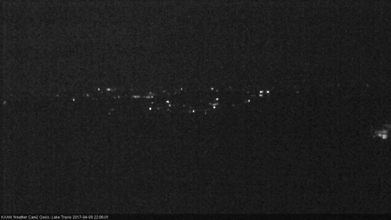 Lake Travis webcam, April 9, 2017 9:05 PM CT