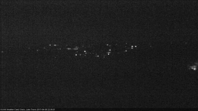 Lake Travis webcam, April 9, 2017 10:00 PM CT