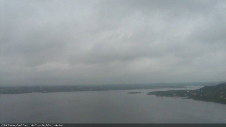 Lake Travis webcam, April 12, 2017 9:00 AM CT