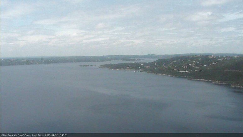 Lake Travis webcam, April 12, 2017 1:10 PM CT
