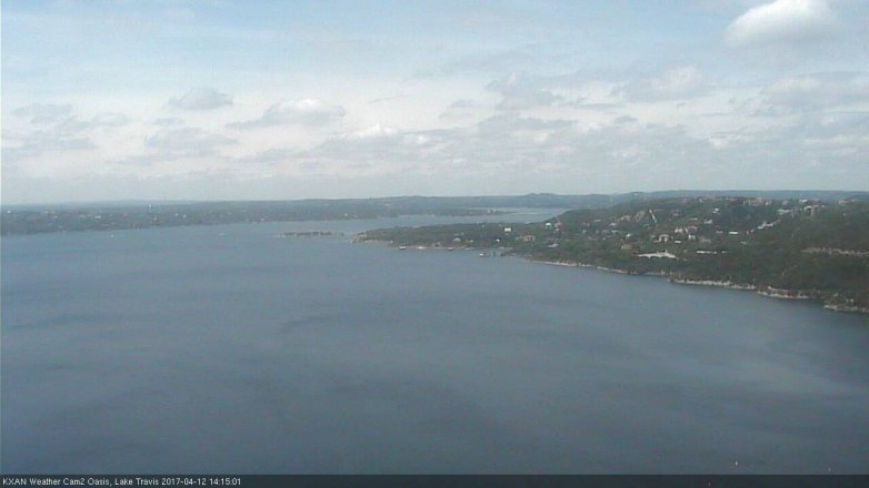 Lake Travis webcam, April 12, 2017 1:30 PM CT