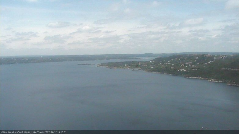 Lake Travis webcam, April 12, 2017 1:35 PM CT