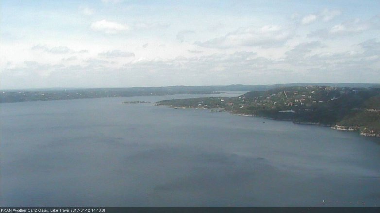 Lake Travis webcam, April 12, 2017 1:55 PM CT