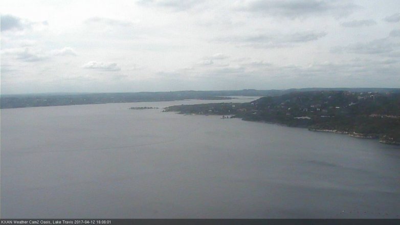 Lake Travis webcam, April 12, 2017 3:25 PM CT