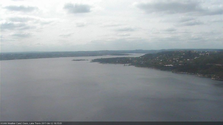 Lake Travis webcam, April 12, 2017 3:35 PM CT