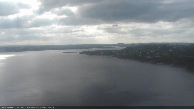 Lake Travis webcam, April 12, 2017 4:45 PM CT