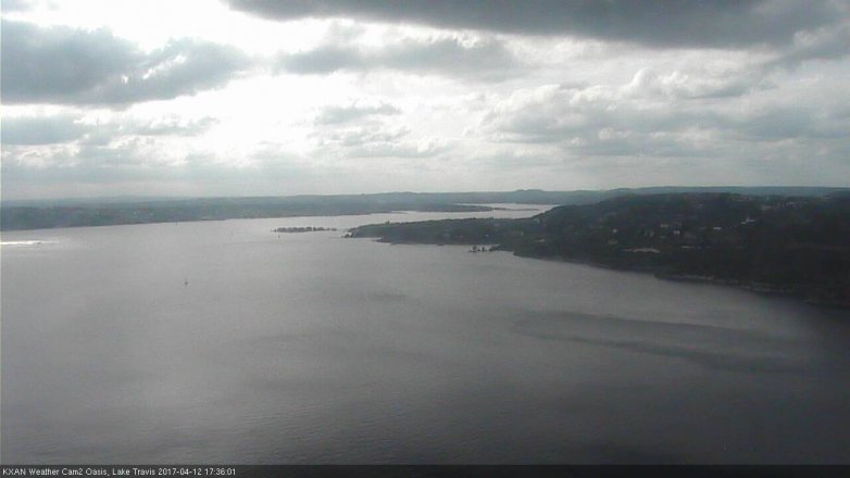 Lake Travis webcam, April 12, 2017 5:00 PM CT