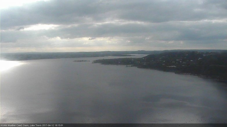 Lake Travis webcam, April 12, 2017 5:40 PM CT