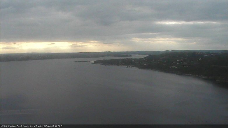 Lake Travis webcam, April 12, 2017 6:00 PM CT