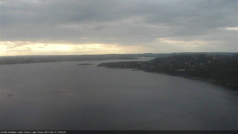 Lake Travis webcam, April 12, 2017 6:05 PM CT