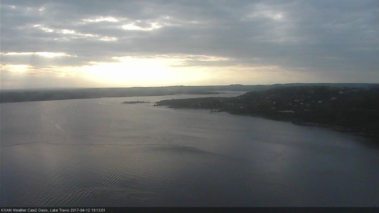 Lake Travis webcam, April 12, 2017 6:20 PM CT