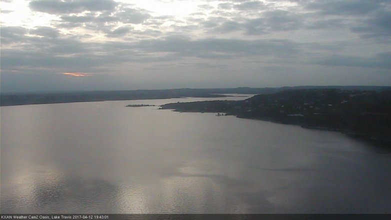 Lake Travis webcam, April 12, 2017 6:40 PM CT