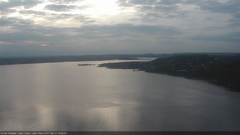 Lake Travis webcam, April 12, 2017 6:55 PM CT