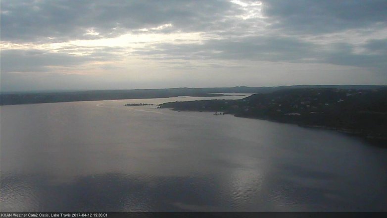 Lake Travis webcam, April 12, 2017 7:00 PM CT
