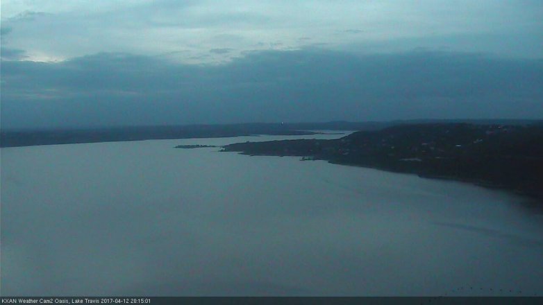 Lake Travis webcam, April 12, 2017 7:35 PM CT