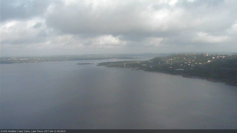 Lake Travis webcam, April 13, 2017 9:00 AM CT