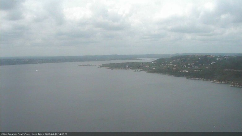 Lake Travis webcam, April 13, 2017 1:25 PM CT