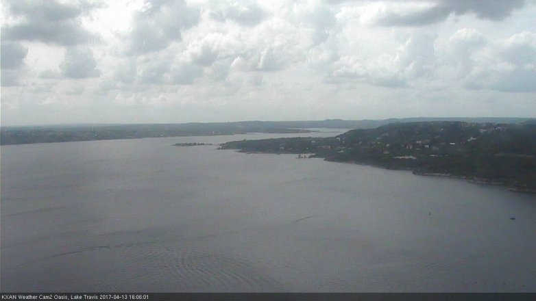 Lake Travis webcam, April 13, 2017 3:30 PM CT