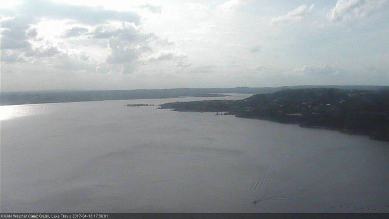 Lake Travis webcam, April 13, 2017 4:40 PM CT