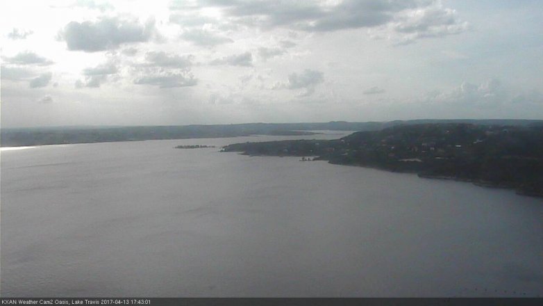 Lake Travis webcam, April 13, 2017 5:05 PM CT