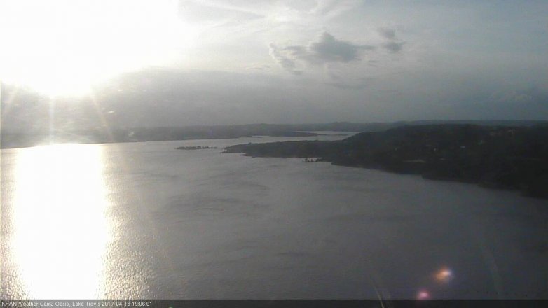 Lake Travis webcam, April 13, 2017 6:05 PM CT