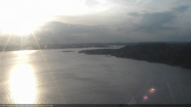 Lake Travis webcam, April 13, 2017 6:20 PM CT