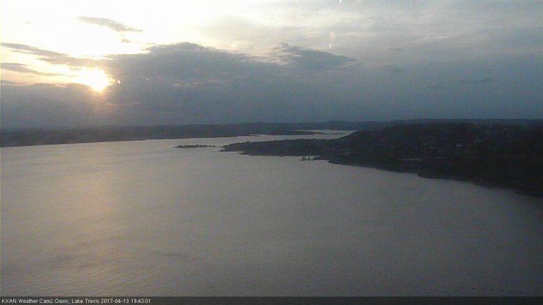 Lake Travis webcam, April 13, 2017 6:50 PM CT