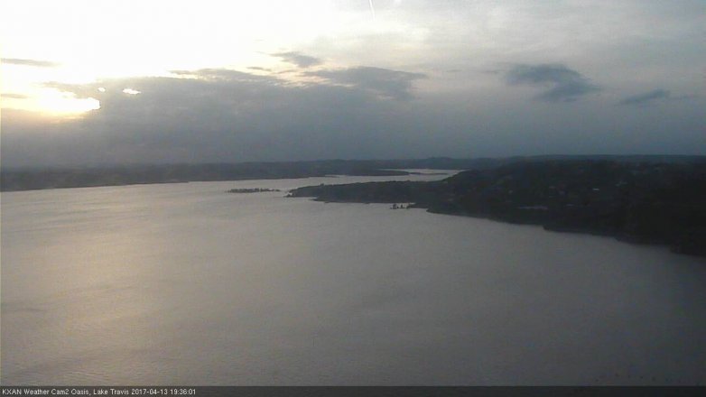 Lake Travis webcam, April 13, 2017 7:00 PM CT