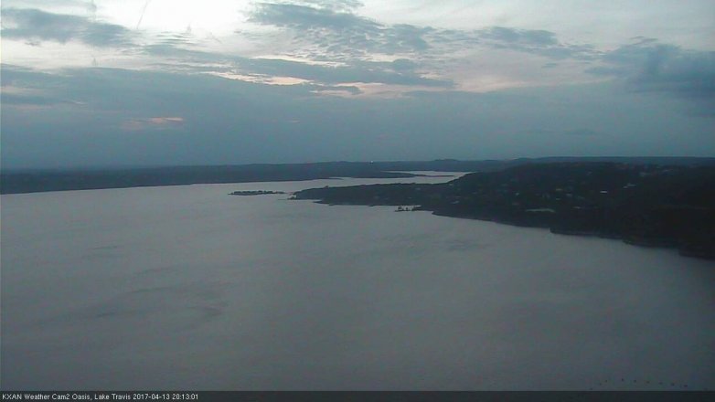 Lake Travis webcam, April 13, 2017 7:30 PM CT